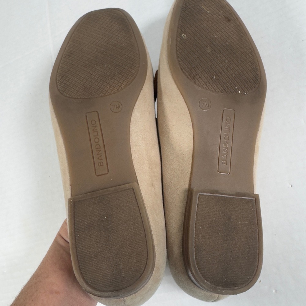 Bandolino Loafers Women 7M Beige Brown Bow Accent Flat Shoes Prep Academia - Picture 6 of 8